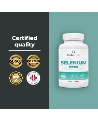 Selenium 100μg supplement 365 tablets for one year supply