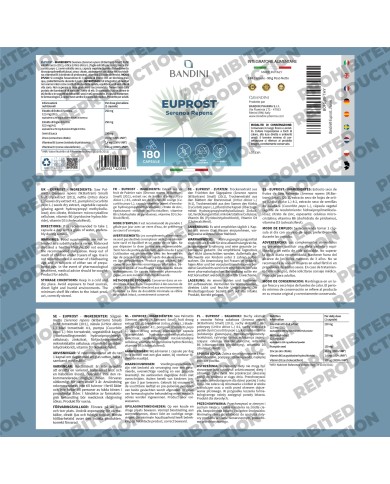 Euprost Saw palmetto 180 capsules for prostate health