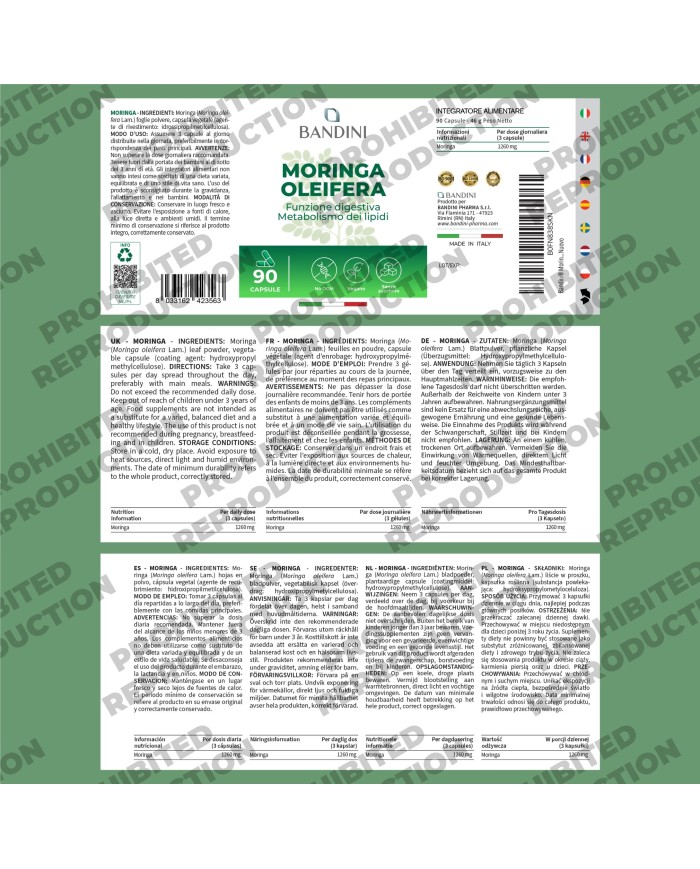 Moringa oleifera capsules for weight control