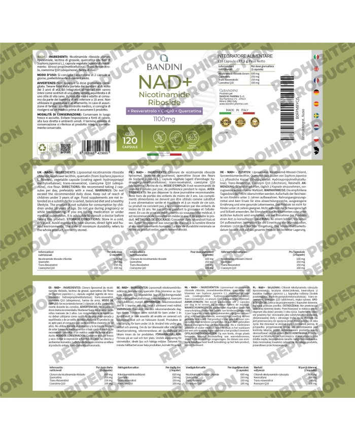 Liposomal NAD+ 120 capsules