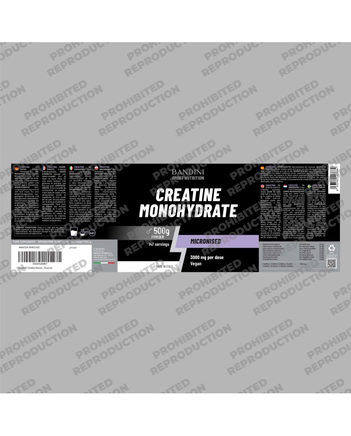 Creatine monohydrate powder 500g for intense training